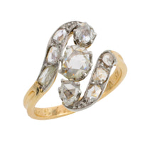 Antique rose diamond swirl ring