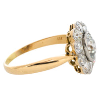 Edwrdian old cut diamond cluster ring in 18 carat gold