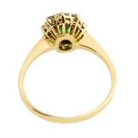 Vintage emerald and diamond ring in 18 carat gold