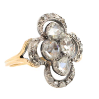 Rose diamond ring in silver and gold