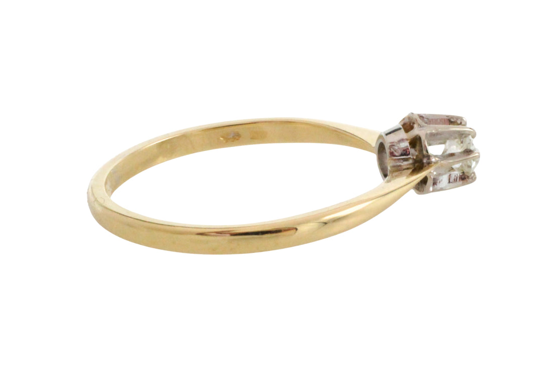 Diamond solitaire ring in 14 carat gold