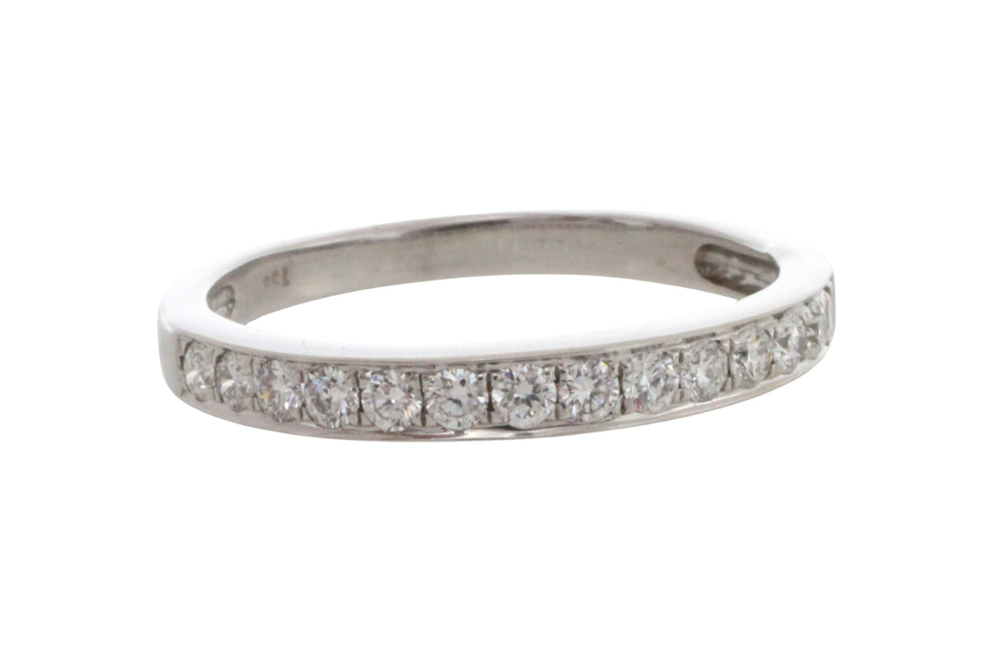 18 carat white gold band with diamonds