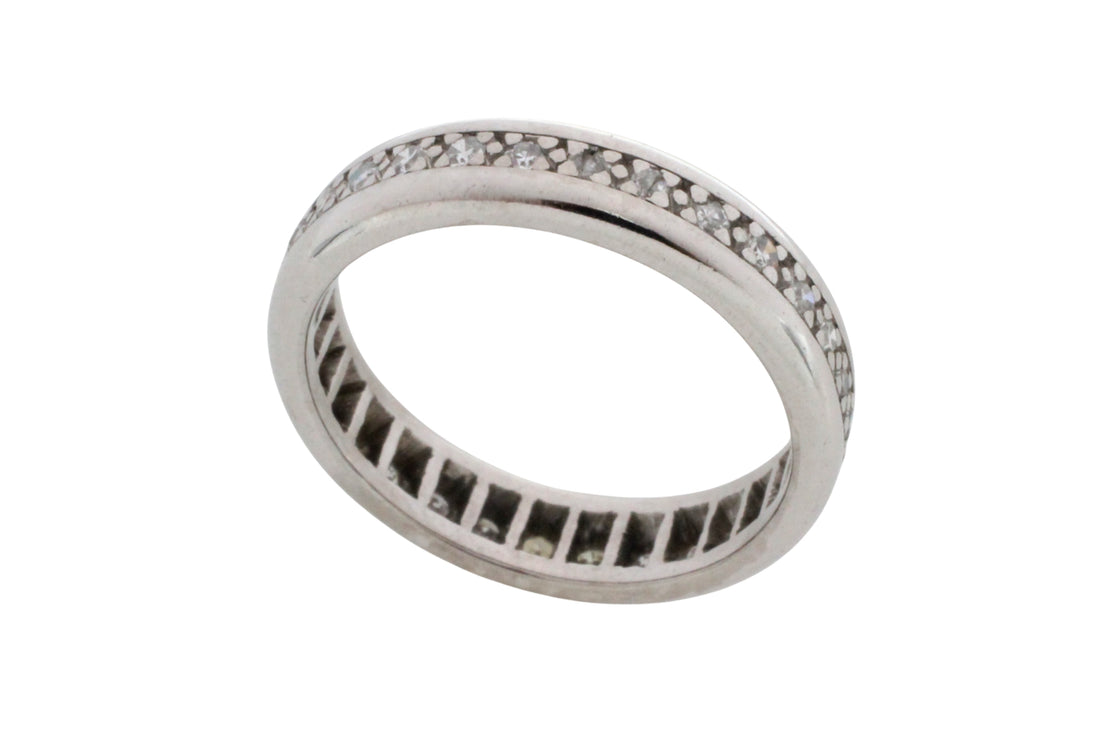 18 carat white gold eternity band with diamonds