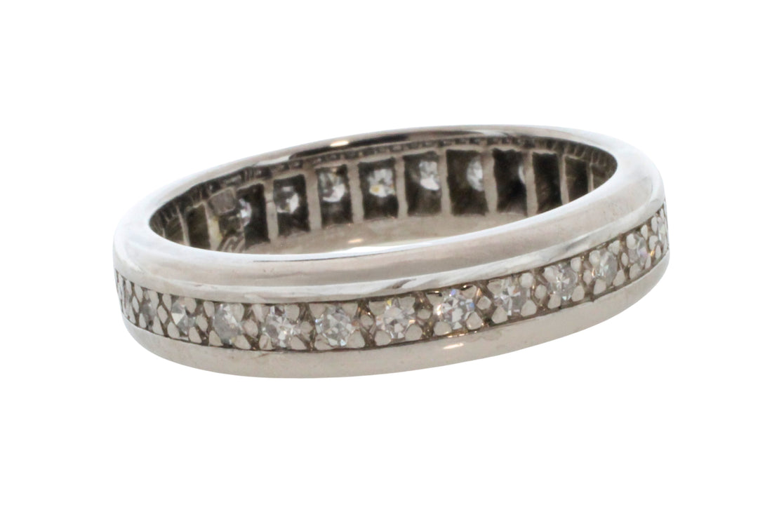 18 carat white gold eternity band with diamonds