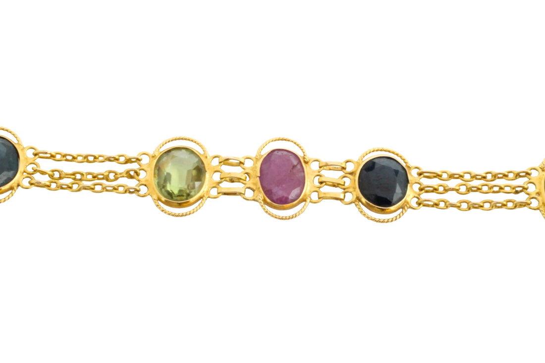 Multi gen collier in 18 carat gold
