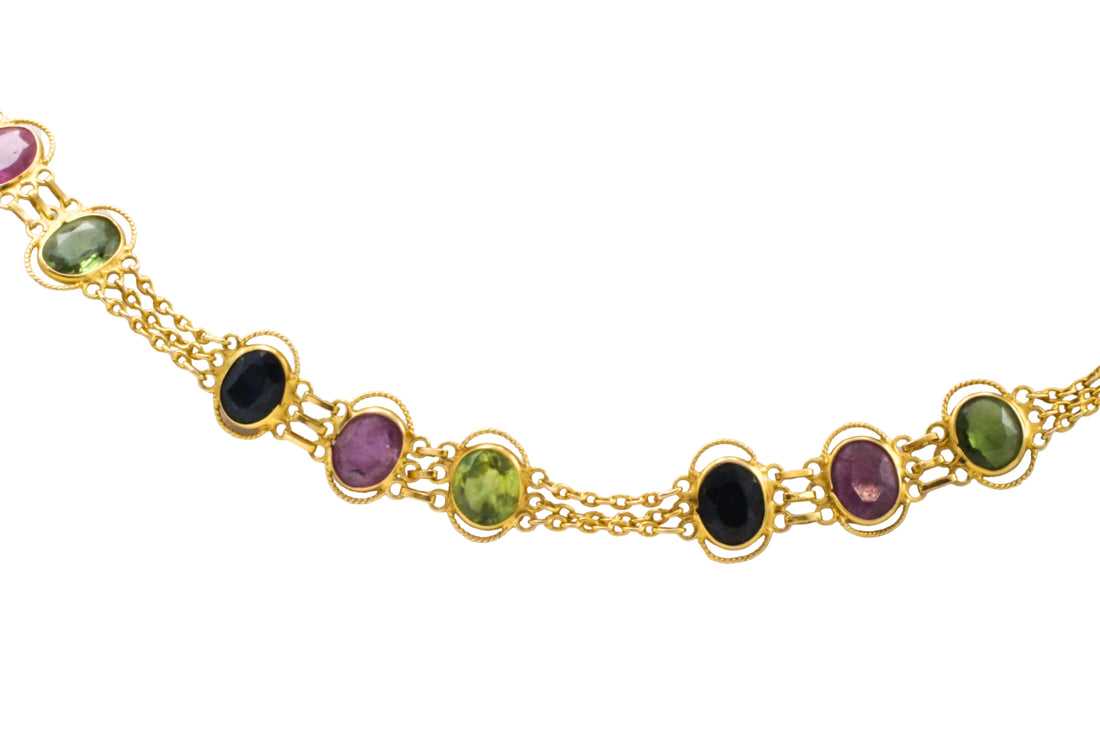 Multi gen collier in 18 carat gold
