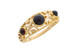 Garnet filigree ring in 14 carat gold-Vintage Rings-The Antique Ring Shop