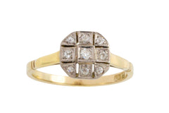 Edwardian 18 carat gold diamond panel ring-Antique rings-The Antique Ring Shop