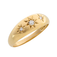 Edwardian old cut diamond gypsy ring from 1912
