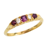 Edwardian ruby and old cut diamond ring-Antique rings-The Antique Ring Shop