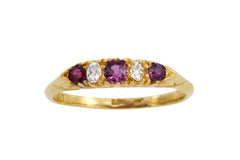 Edwardian ruby and old cut diamond ring-Antique rings-The Antique Ring Shop