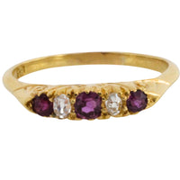 Edwardian ruby and old cut diamond ring-Antique rings-The Antique Ring Shop