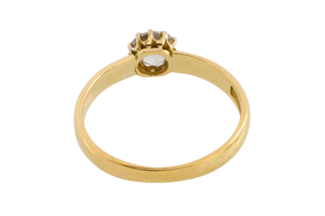 Victorian old cut diamond solitaire ring from 1892