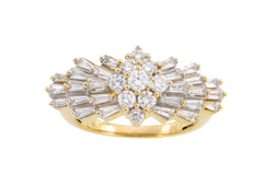 Vintage baguette and brilliant cut diamond ring-Vintage Rings-The Antique Ring Shop
