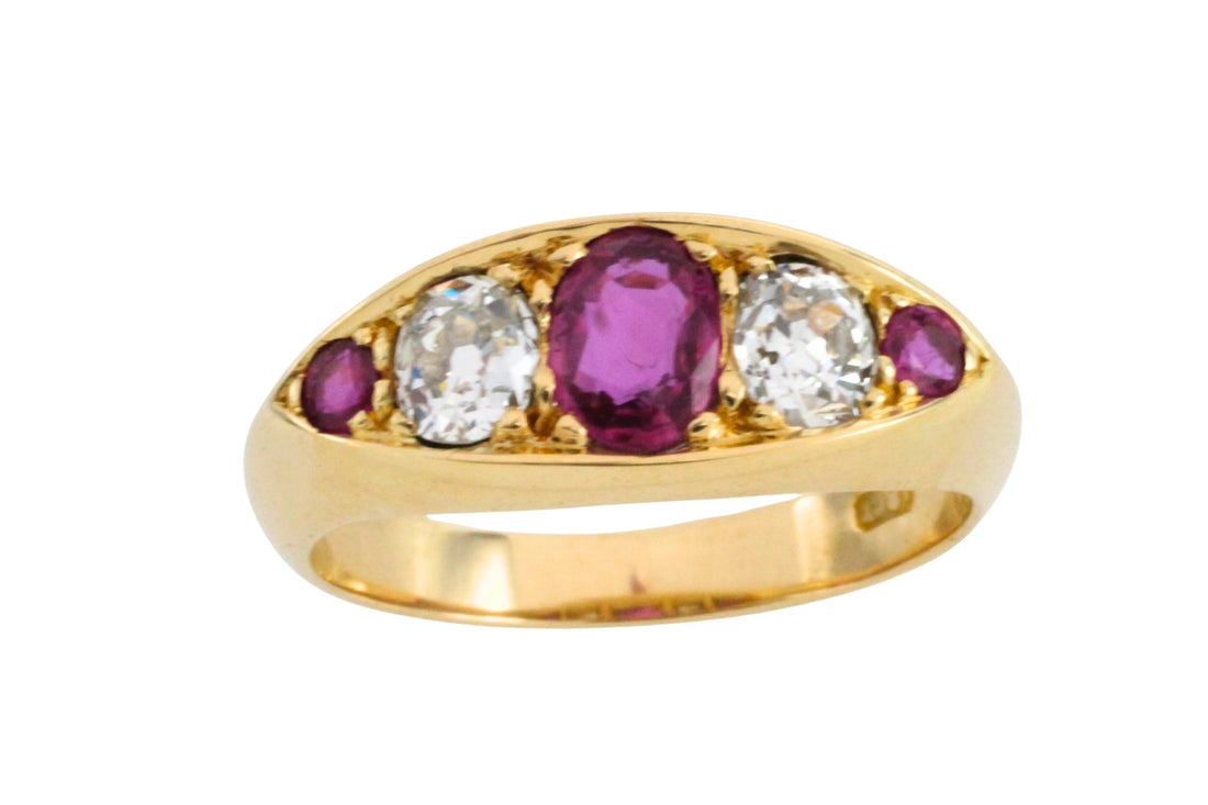 Victorian ruby and old mine cut diamond ring