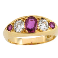 Victorian ruby and old mine cut diamond ring