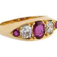 Victorian ruby and old mine cut diamond ring