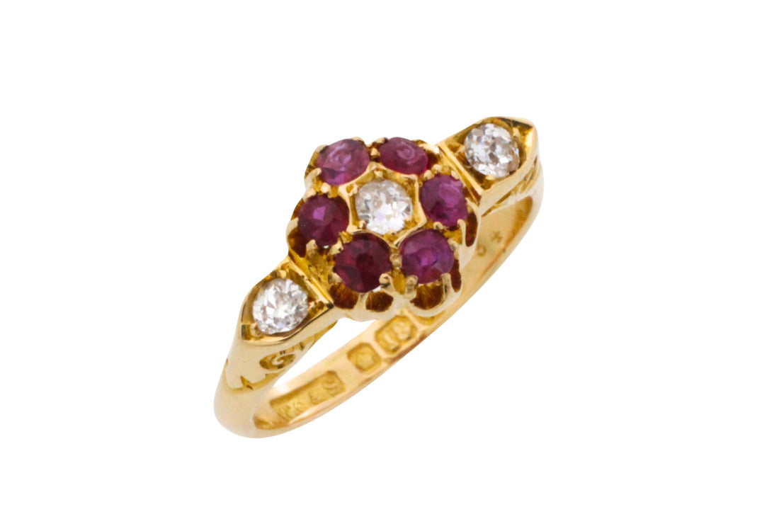 Edwardian ruby and diamond ring from 1904-Antique rings-The Antique Ring Shop