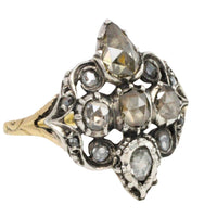 Antique rose diamond ring in silver and gold-Antique rings-The Antique Ring Shop