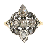 Antique rose diamond ring in silver and gold-Antique rings-The Antique Ring Shop
