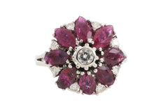 White gold ruby and diamond ring-Vintage Rings-The Antique Ring Shop