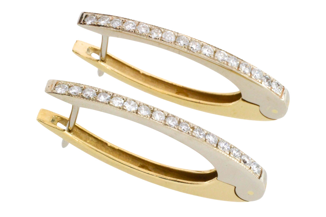 18 carat gold earrings with diamonds