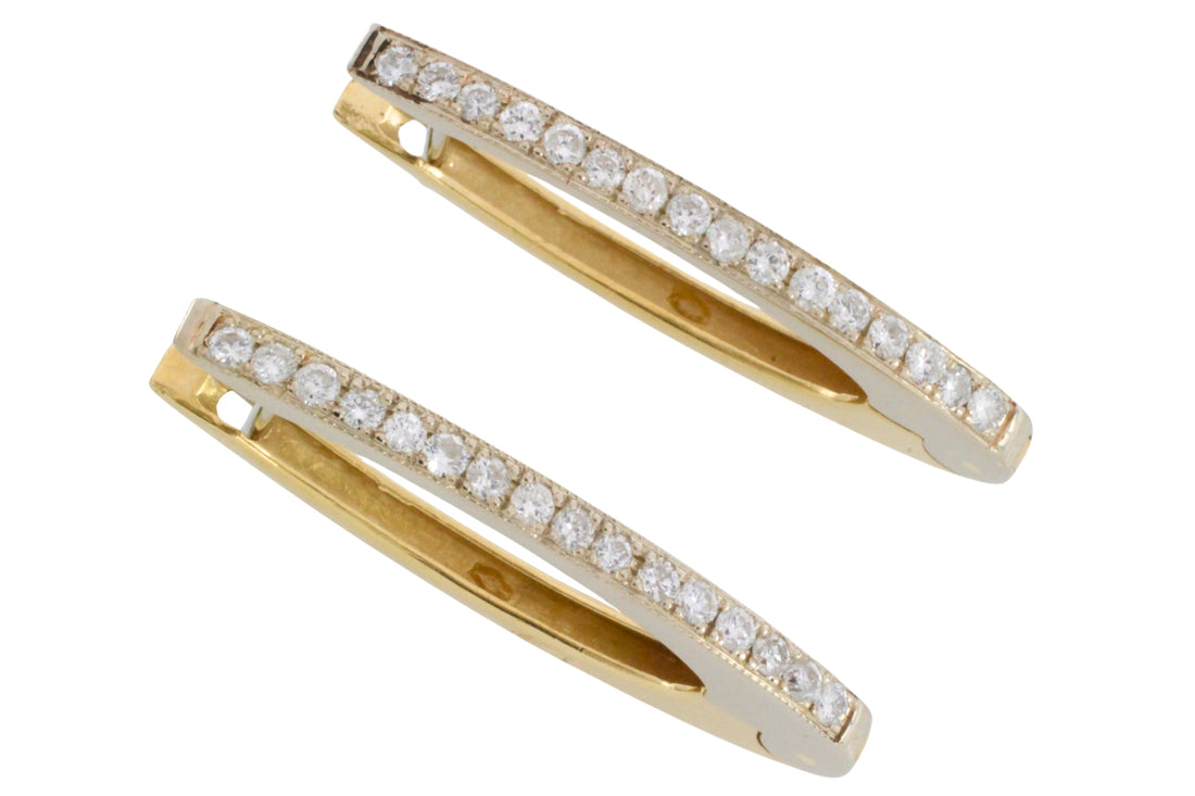 18 carat gold earrings with diamonds
