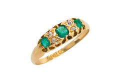 Victorian emerald and diamond ring from 1897-Antique rings-The Antique Ring Shop