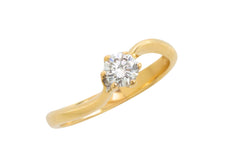 Vintage diamond solitaire ring in 18 carat gold-Vintage Rings-The Antique Ring Shop