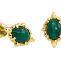 Malachite earrings in 14 carat gold
