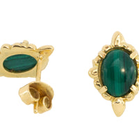Malachite earrings in 14 carat gold