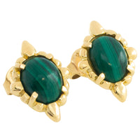 Malachite earrings in 14 carat gold
