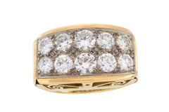 Vintage diamond double row ring in 14 carat gold-Vintage Rings-The Antique Ring Shop