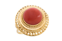 Vintage cabochon ring in 14 carat gold-Vintage Rings-The Antique Ring Shop