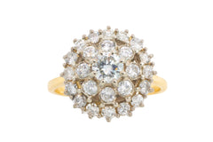 Vinatge diamond cluster ring in 18 carat gold-Vintage Rings-The Antique Ring Shop