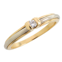 Vintage yellow and white diamond gold solitaire ring