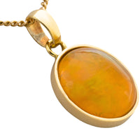Orange opal pendant in 14 carat gold