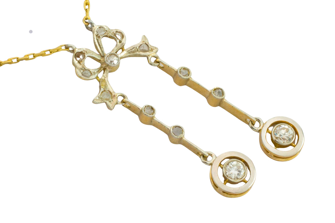 Edwardian diamond pendant in 18 carat gold