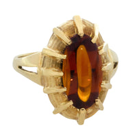 Vintage cabochon citrine ring in 14 carat gold
