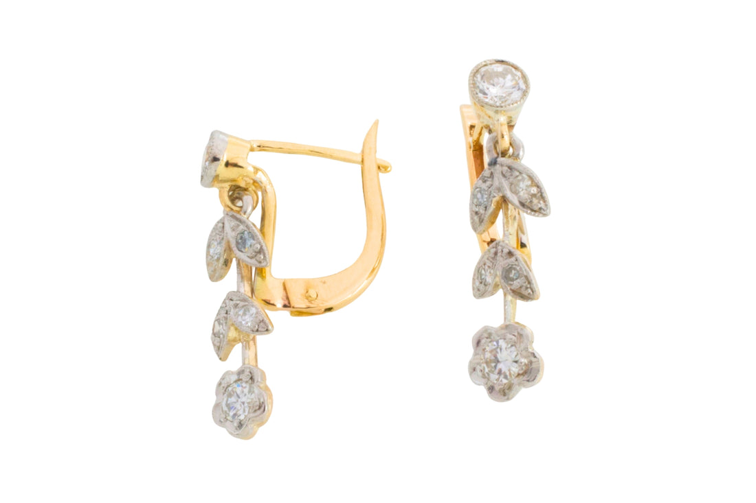 Vintage diamond pendant earrings