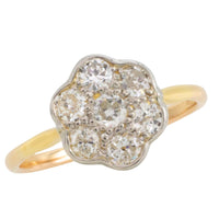 Edwardian old cut diamond cluster ring