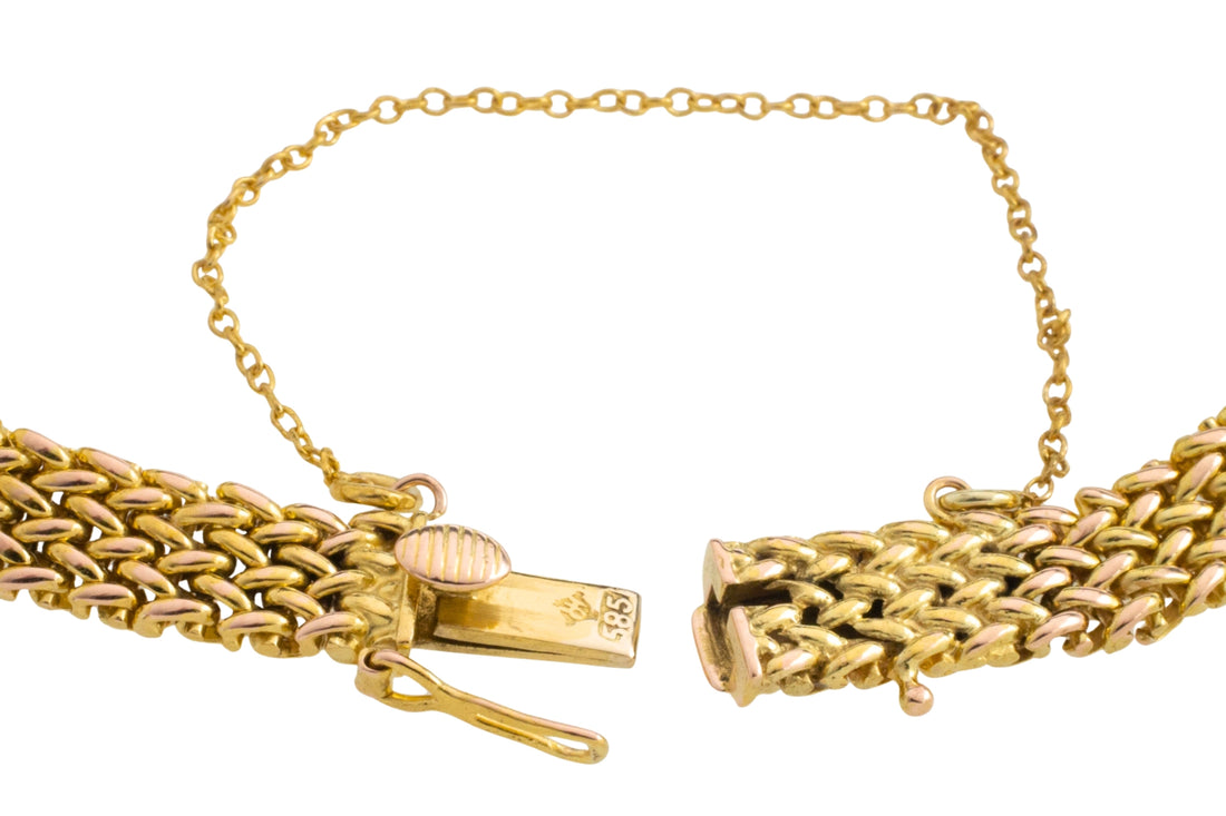 Vintage mesh sapphires and diamond bracelet