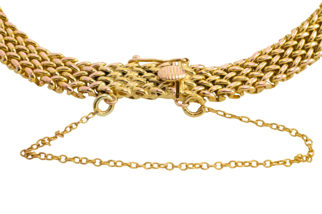 Vintage mesh sapphires and diamond bracelet