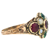 Victorian mourning paste and pearl ring-Antique rings-The Antique Ring Shop
