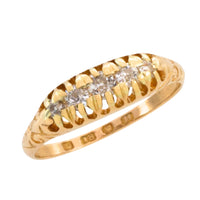 Victorian five stone old cut diamond ring from 1883