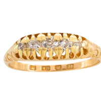 Victorian five stone old cut diamond ring from 1883
