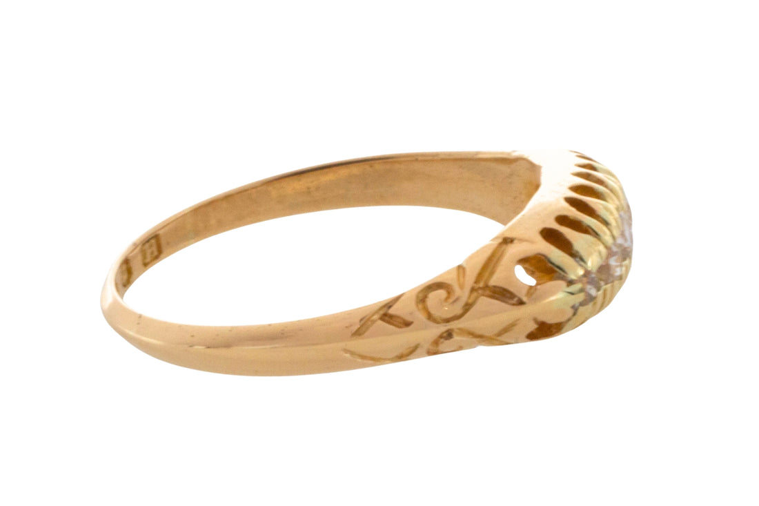 Victorian five stone old cut diamond ring from 1883