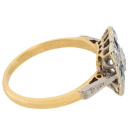 Art Deco old cut diamond and sapphire ring