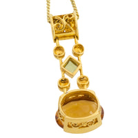 Gold pendant with citrine amethyst peridot and diamonds