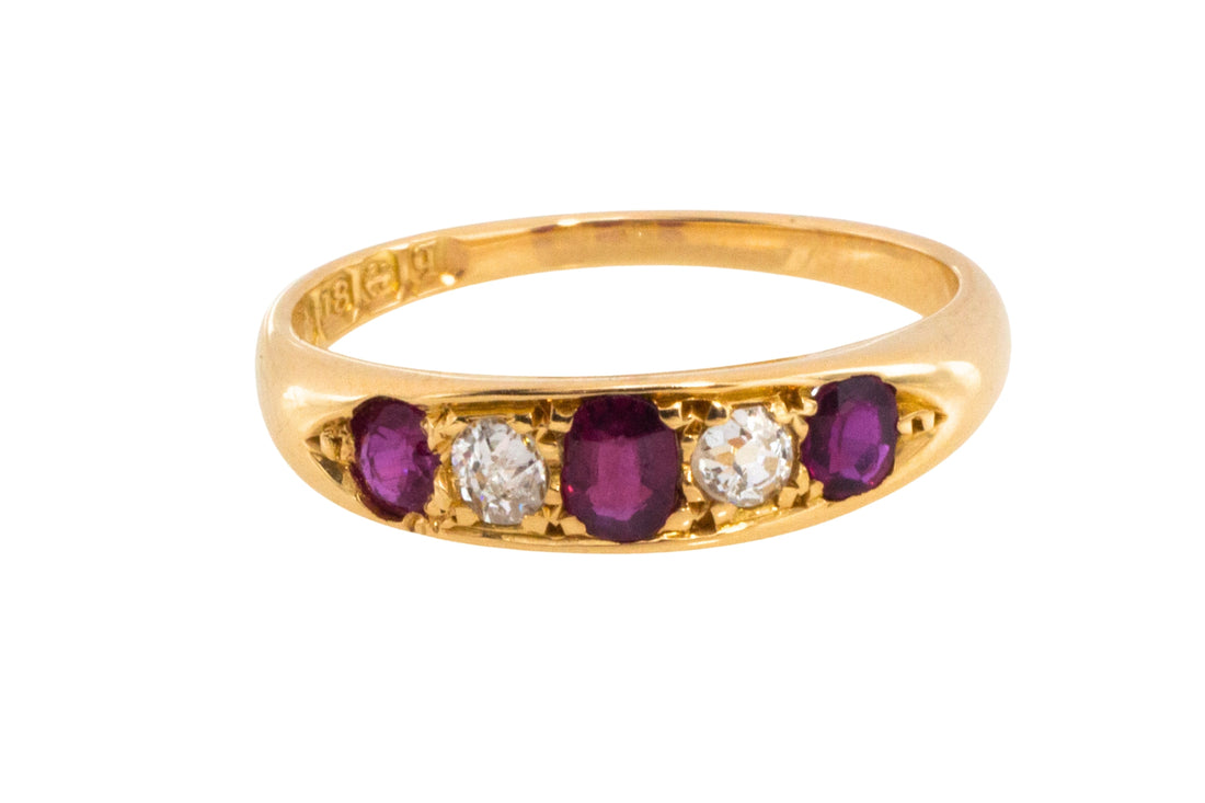Edwrdian ruby and diamond ring from 1911
